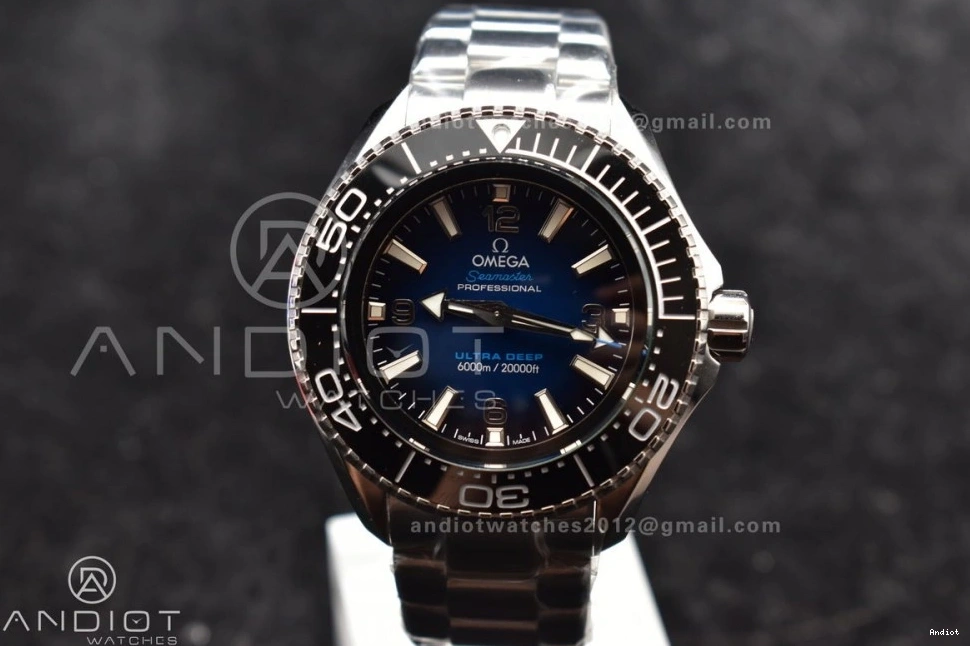 1:1 Black Edition SS TF Seamaster on A2824 Ceramic Blue Bezel Bracelet Best Dial Deep 6000M SS Ultra 0103